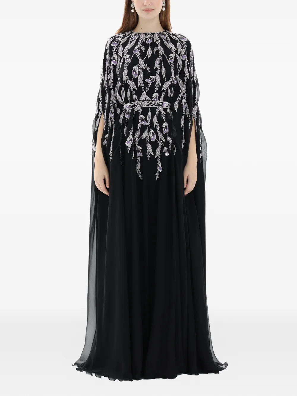 Dina Melwani embellished belted maxi dress - Nero