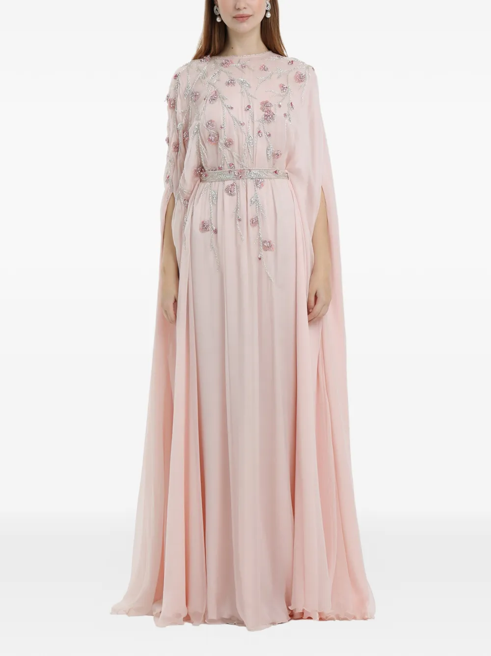 Dina Melwani floral beaded maxi dress - Rosa