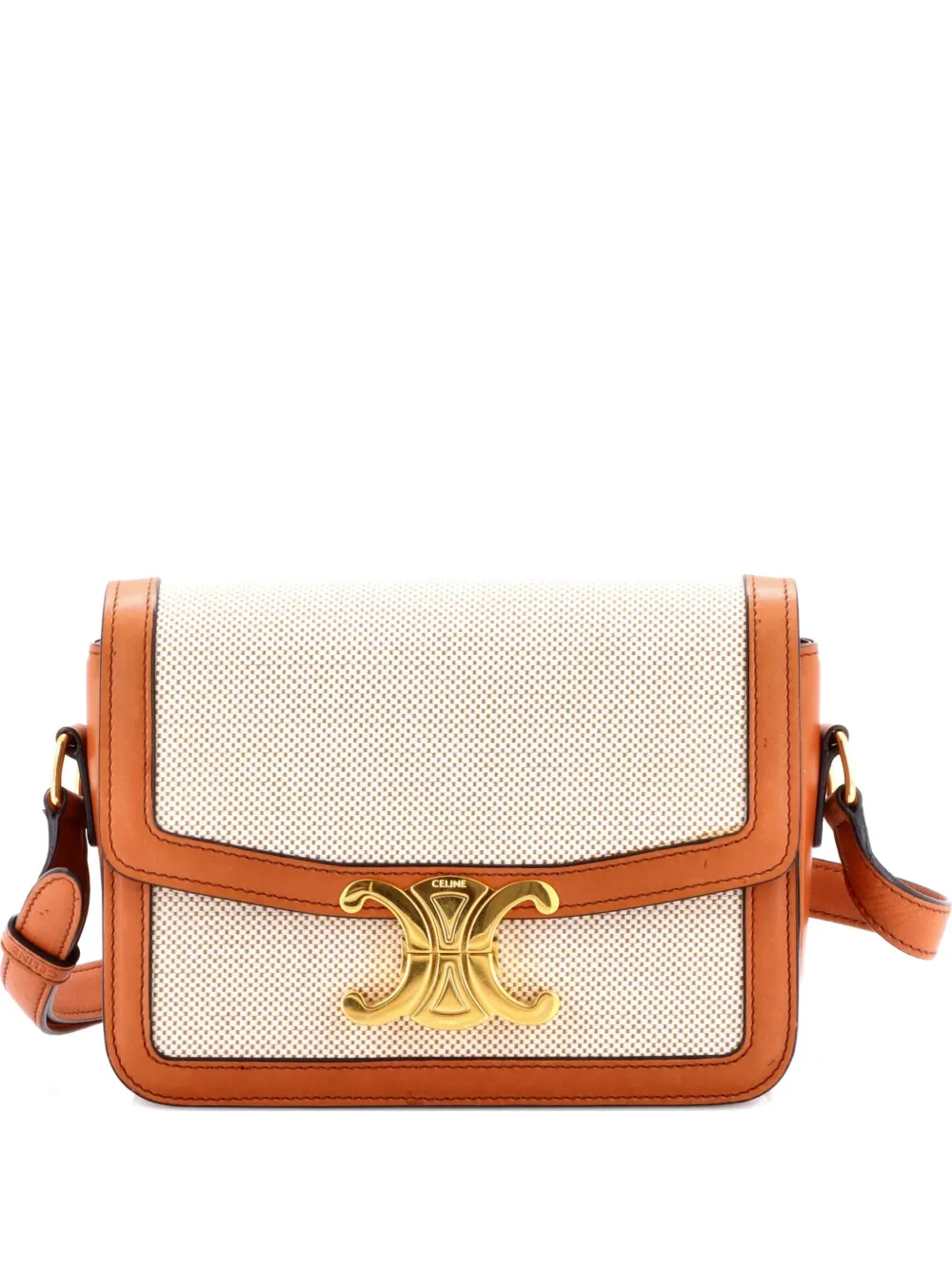 Celine Pre-Owned Borsa a tracolla Teen Triomphe in tela e pelle - Marrone