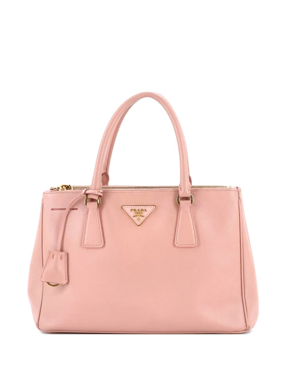 Prada Pre-Owned Borsa tote Lux piccola in pelle Saffiano con doppia zip - Rosa