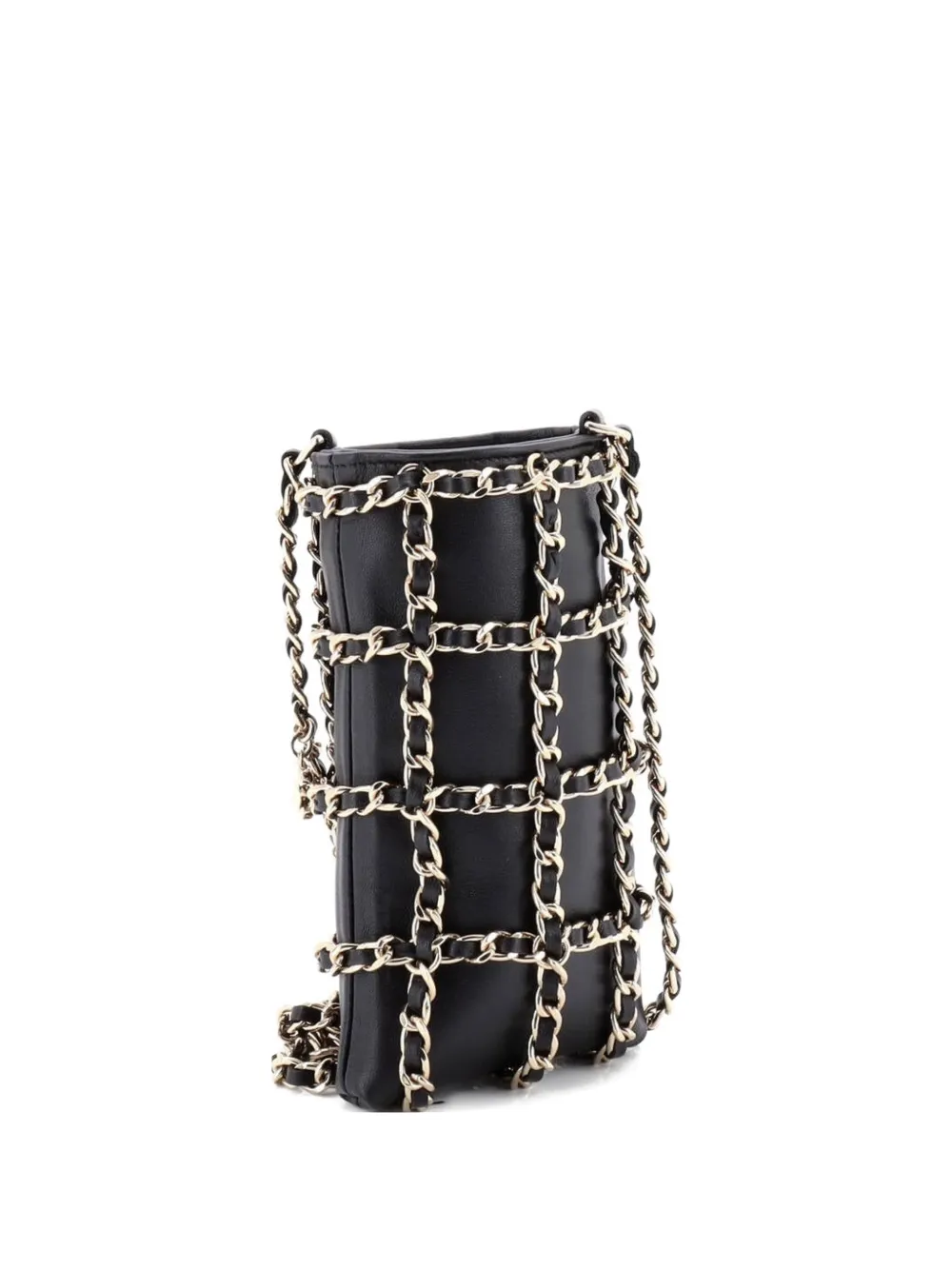 CHANEL Pre-Owned Clutch Tech Me Out in pelle di agnello con catena - Nero