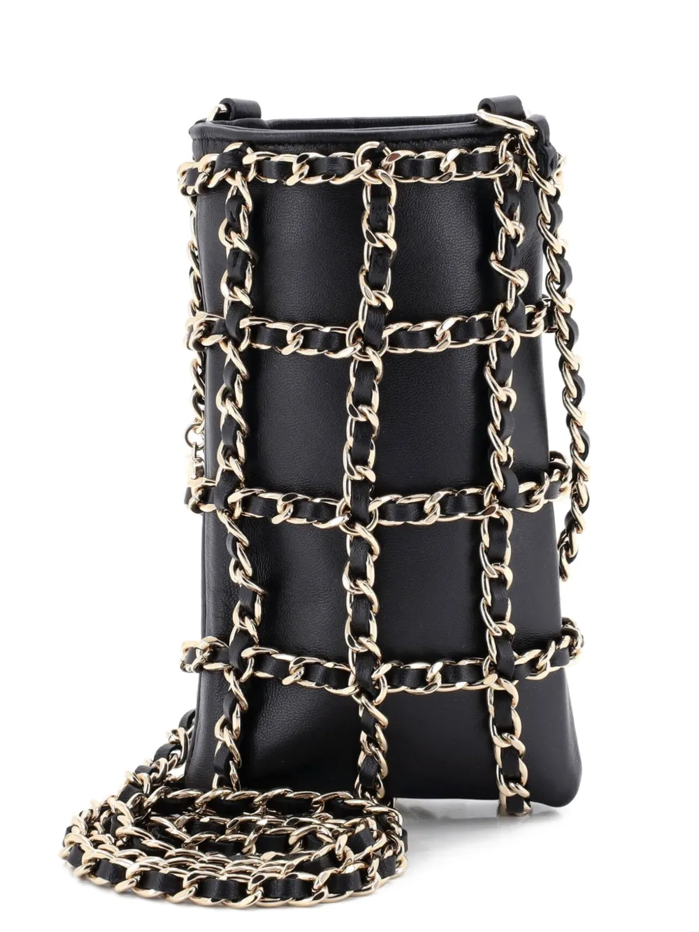 CHANEL Pre-Owned Clutch Tech Me Out in pelle di agnello con catena - Nero