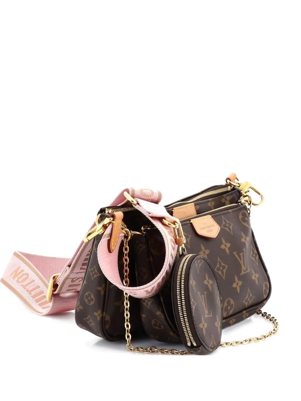Louis Vuitton Pre-Owned Borsa a tracolla Multi Pochette Accessoires in tela con monogramma - Marrone