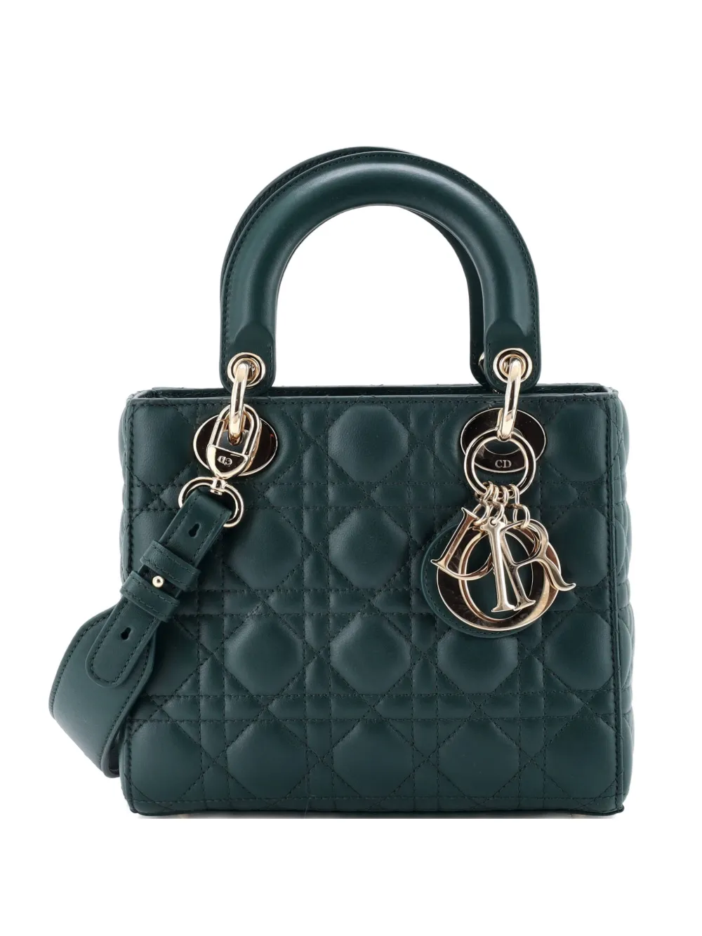 Christian Dior Pre-Owned My ABCDior Lady Dior Bag Cannage Quilt Lambskin crossbody bag - Verde