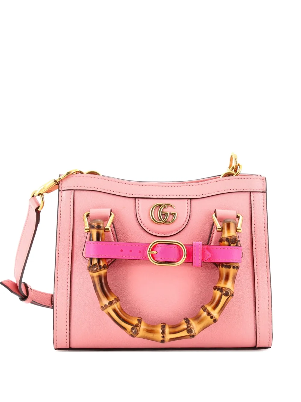 Gucci Pre-Owned Borsa a tracolla Diana NM Bamboo mini in pelle con manico - Rosa
