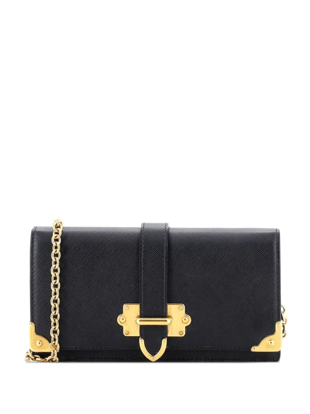 Prada Pre-Owned Borsa a tracolla Cahier mini in pelle Saffiano - Nero