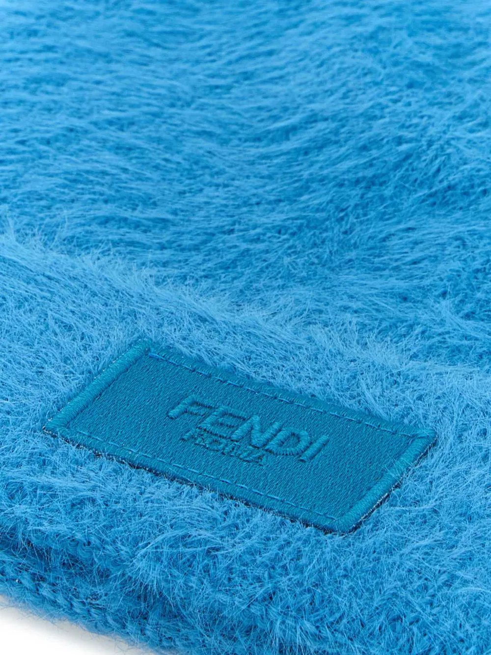  Fendi Light-blue Logo-patch Beanie Hat 