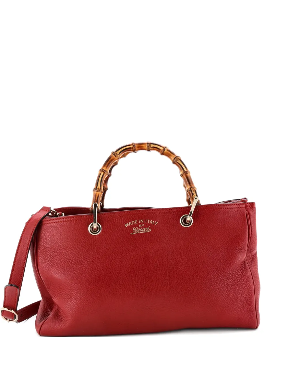 Gucci Pre-Owned Bamboo Shopper Leather Medium tote bag - Rosso