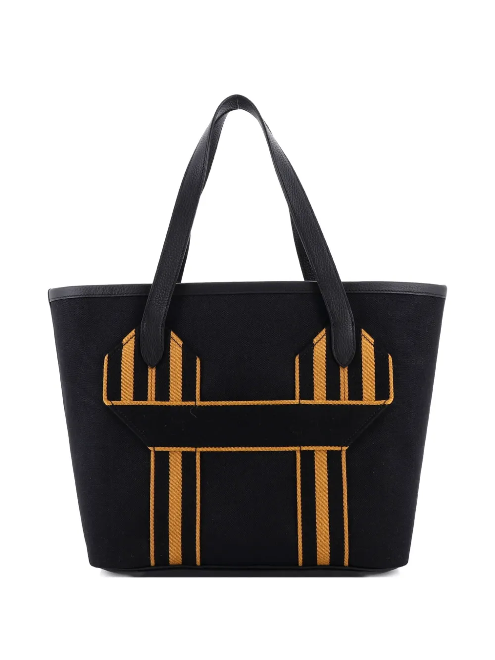Hermès Pre-Owned Pursangle Canvas with Leather tote bag - Nero