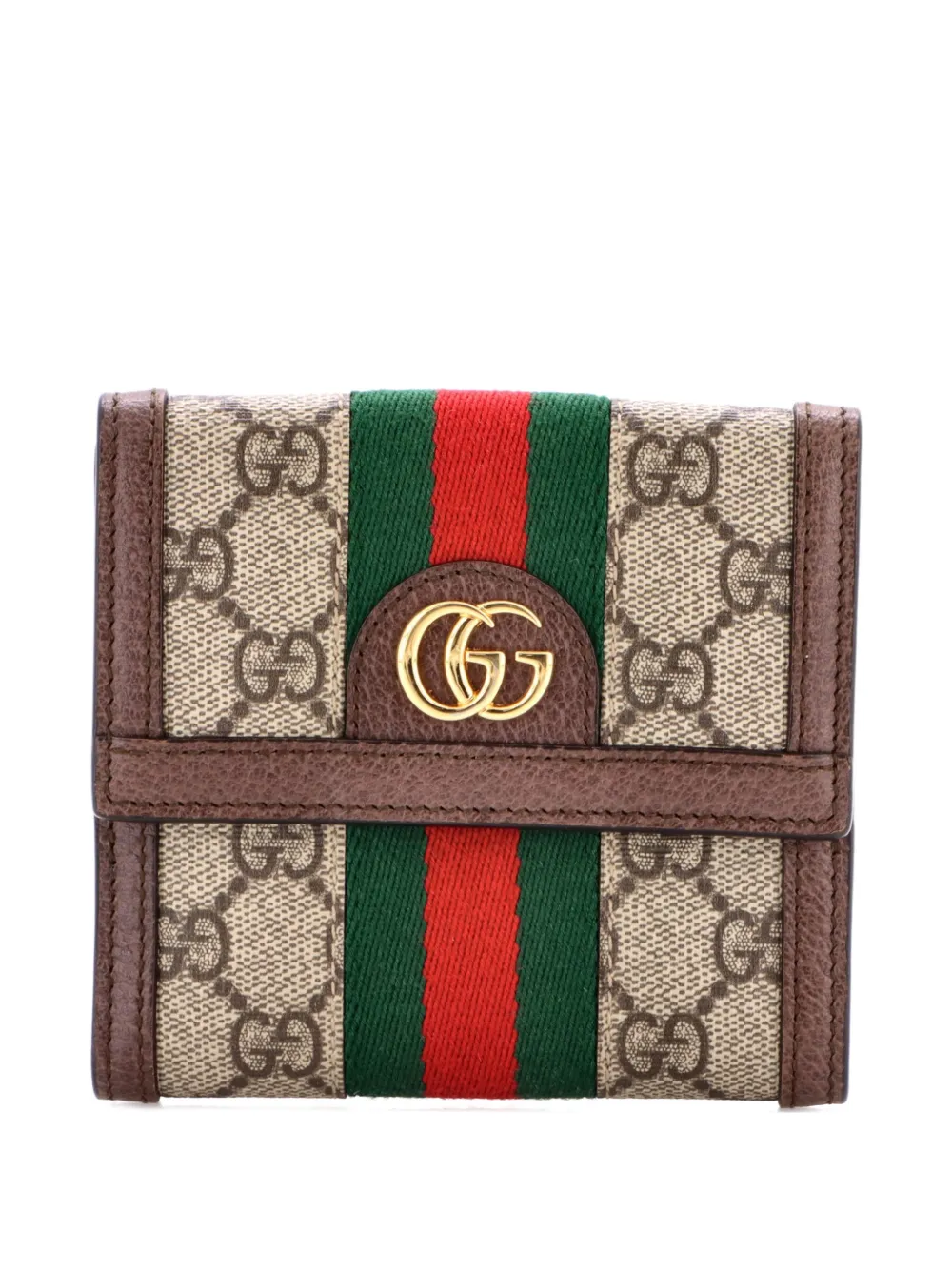 Gucci Pre-Owned Ophidia Trifold Wallet GG Coated Canvas Compact small wallets - Marrone