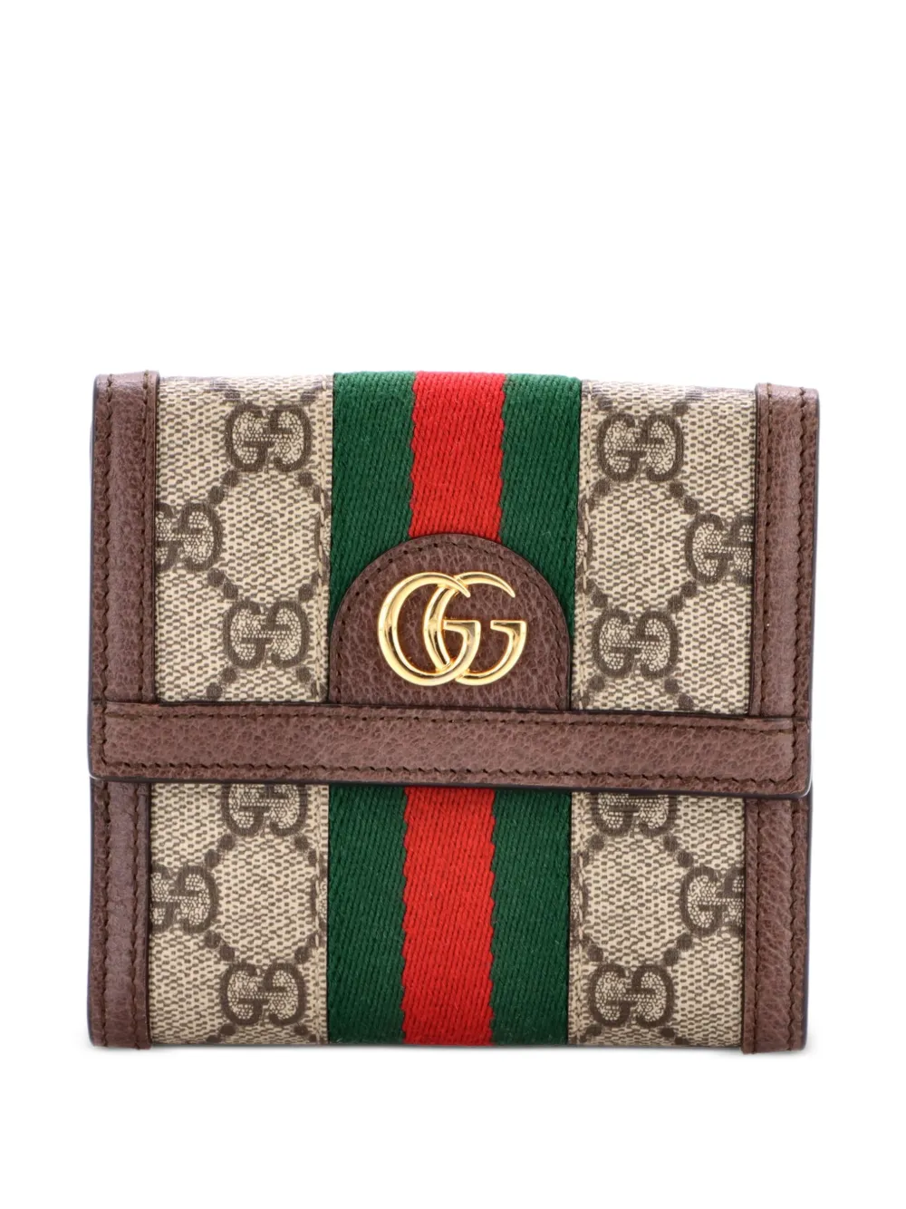 Gucci Pre-Owned Ophidia Trifold Wallet GG Coated Canvas Compact small wallets - Marrone