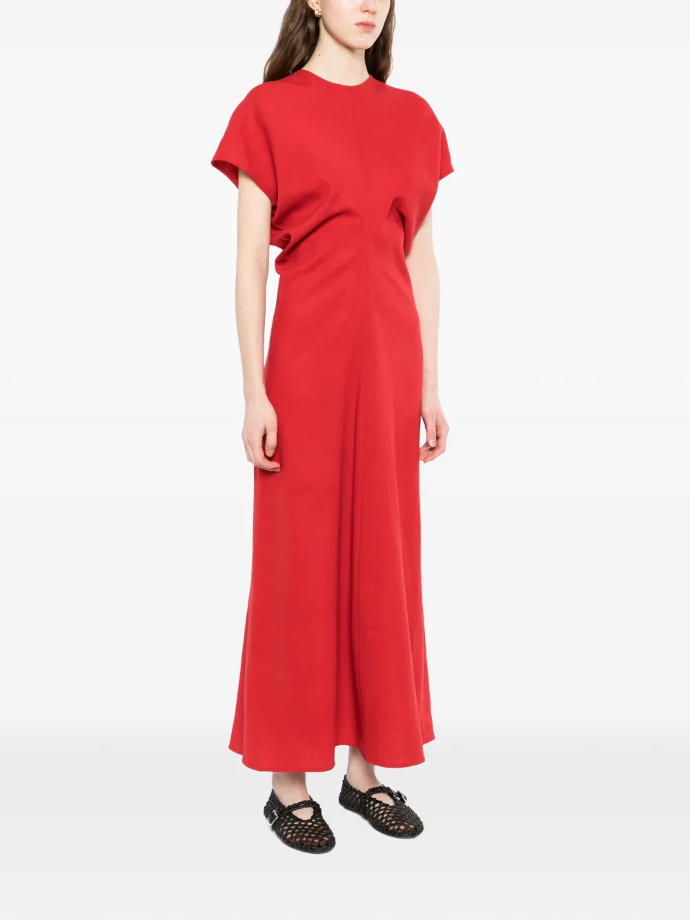TOTEME Jurk met gedrapeerde taille Rood