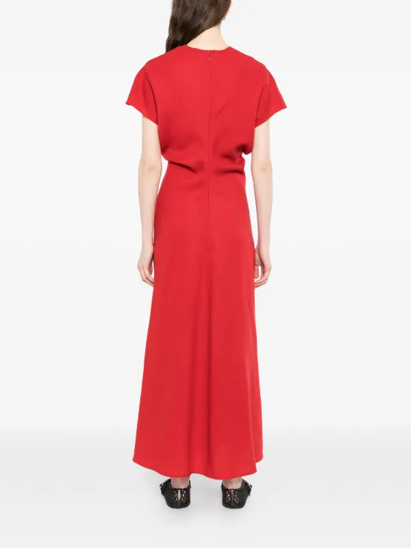toteme red dress Slouch waist wool dress