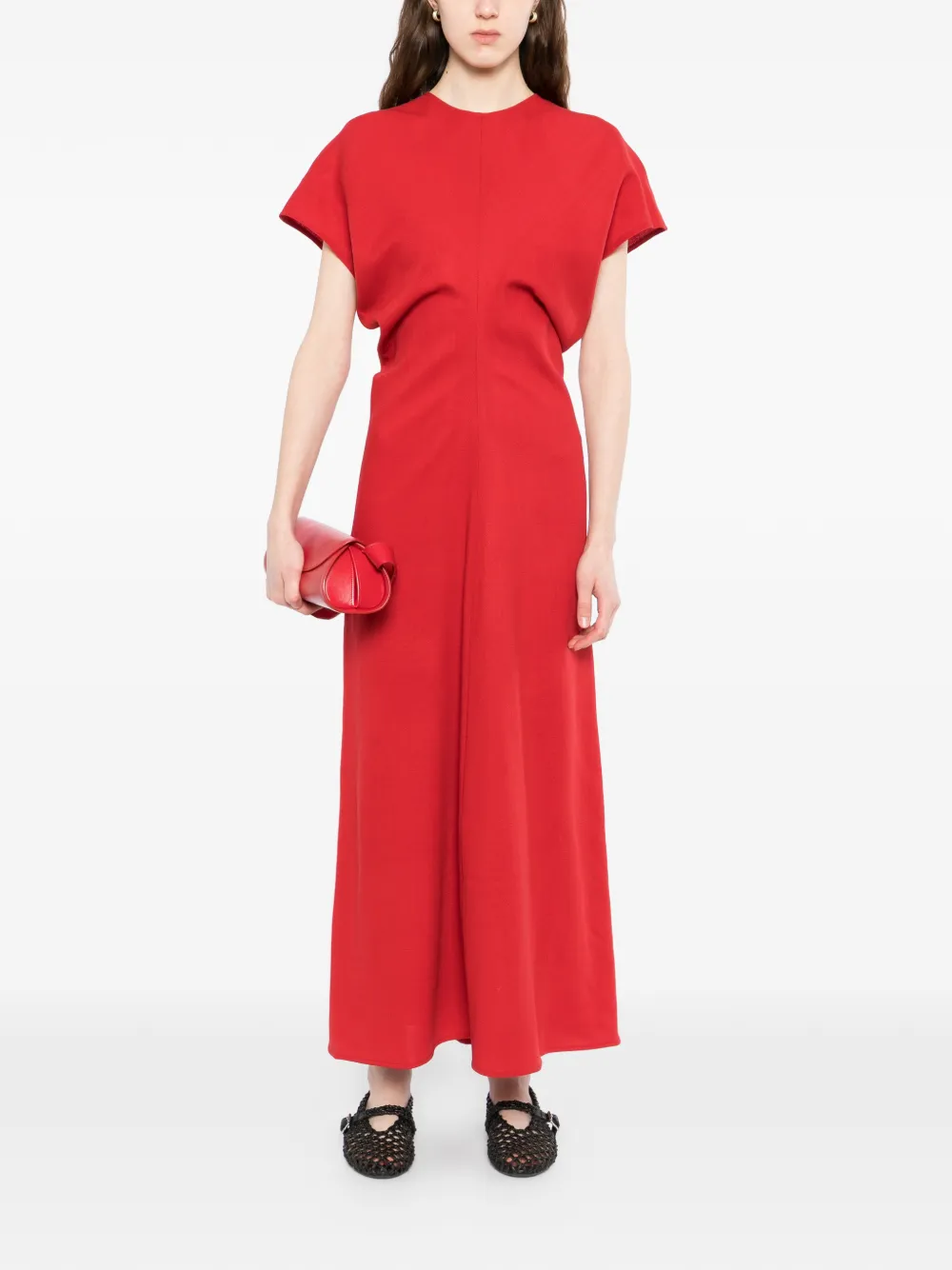 TOTEME Jurk met gedrapeerde taille Rood