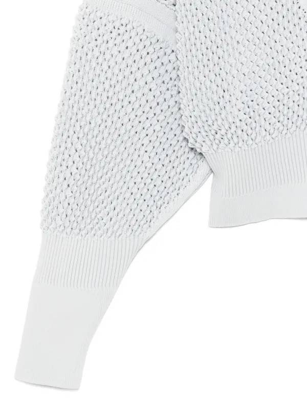 CFCL Lattice Cropped Cardigan | Grey | FARFETCH BE