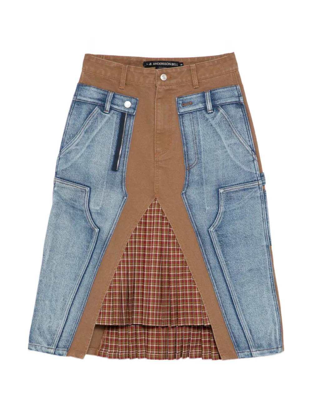 Andersson Bell Carpenter Faltenrock im Deconstructed-Look - Braun