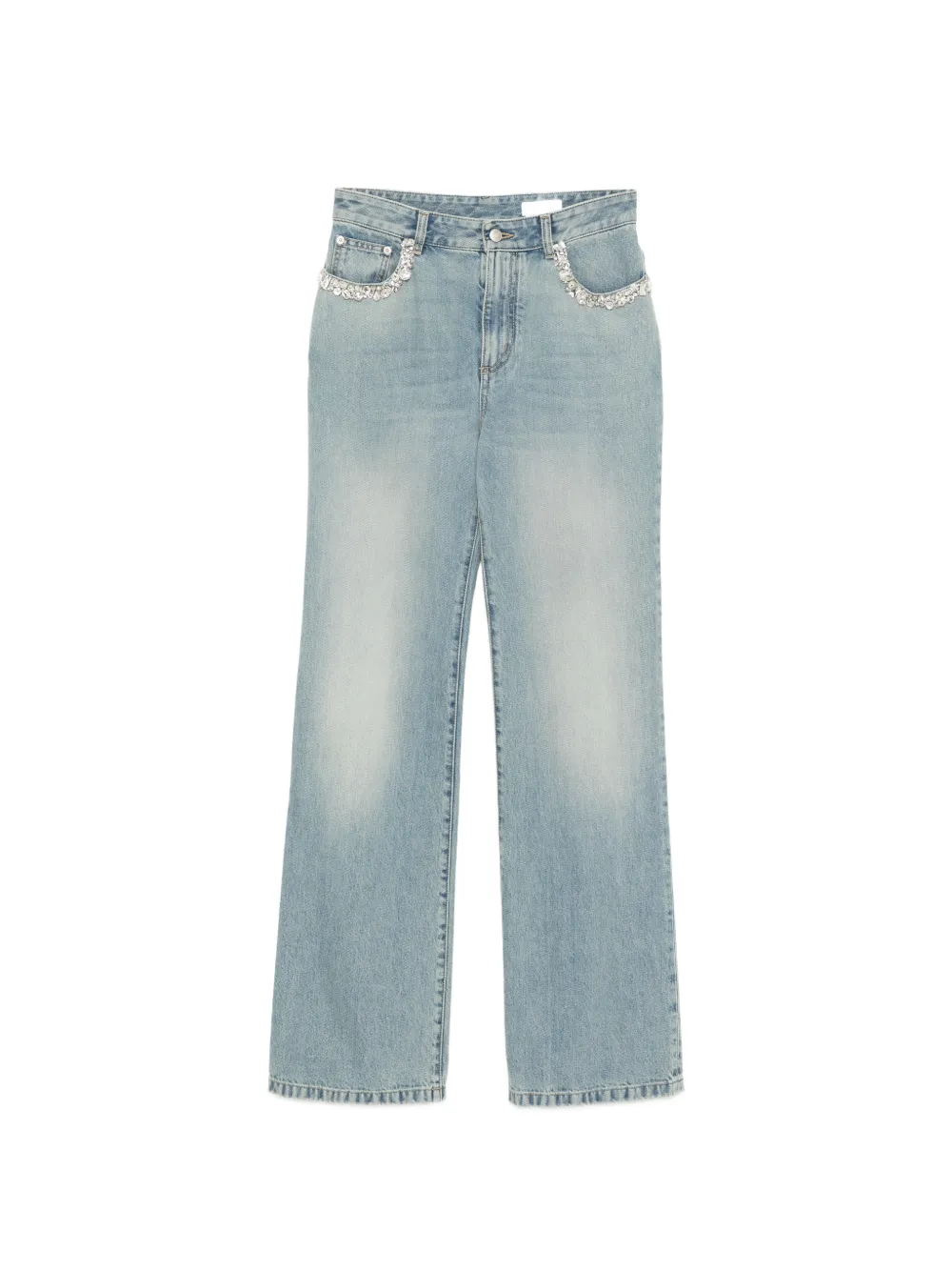 Alexander McQueen Jeans con cristalli - Blu