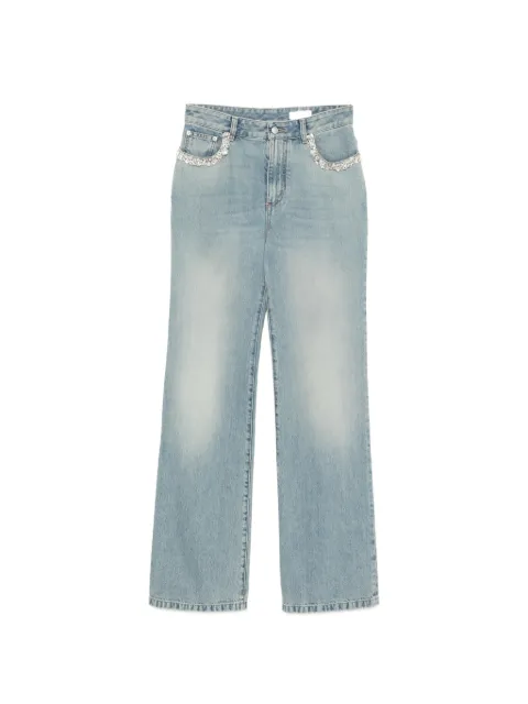 Alexander McQueen jeans con detalles de cristal