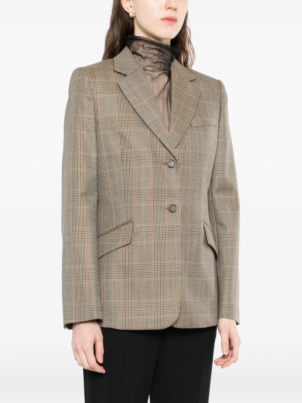  Alexander Mcqueen Country Check Single-breasted Blazer - Brown 