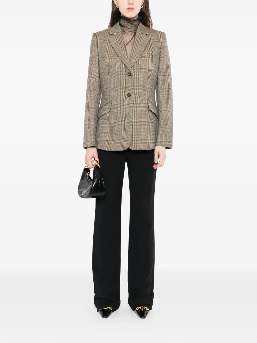  Alexander Mcqueen Country Check Single-breasted Blazer - Brown 
