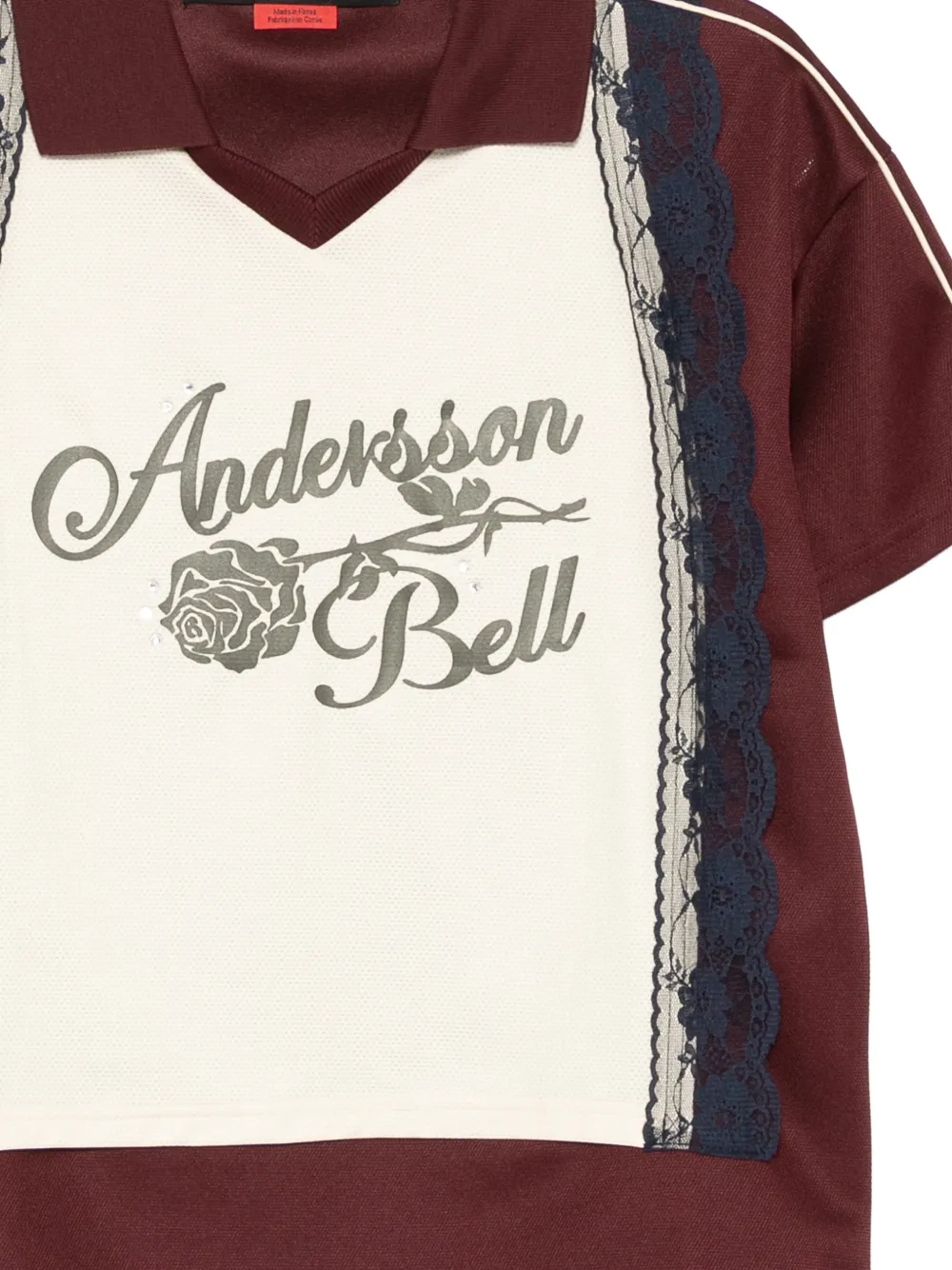  Andersson Bell Lace Polo Jersey Top - Red 