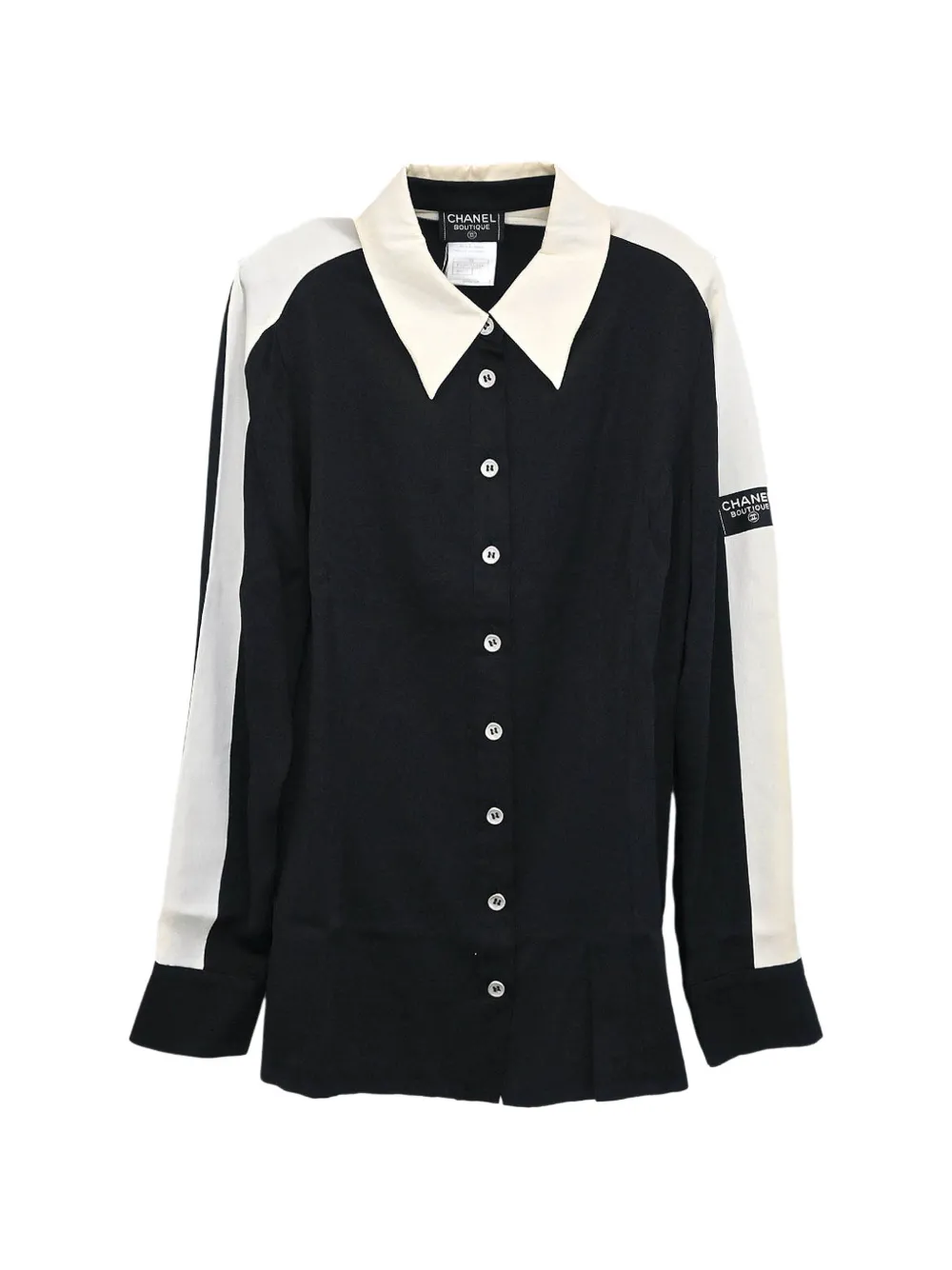 CHANEL Pre-Owned Blusa con colletto a punta 1998 - Nero