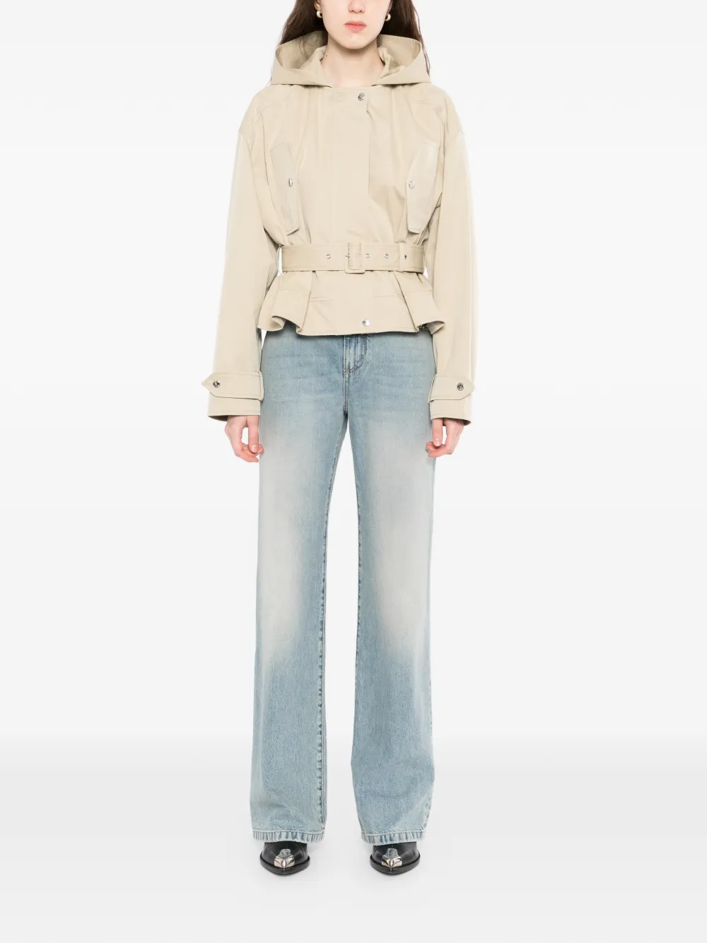  Alexander Mcqueen Belted Peplum Jacket - Neutrals 