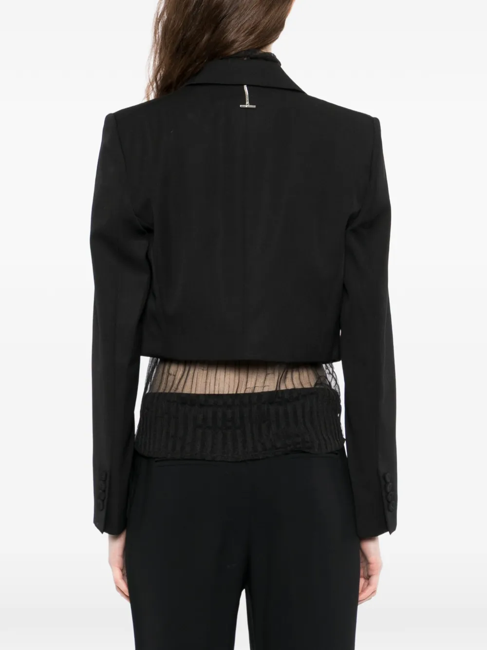 Alexander McQueen Cropped jack met dubbele revers Zwart