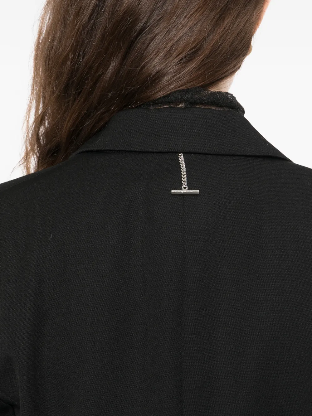 Alexander McQueen Cropped jack met dubbele revers Zwart