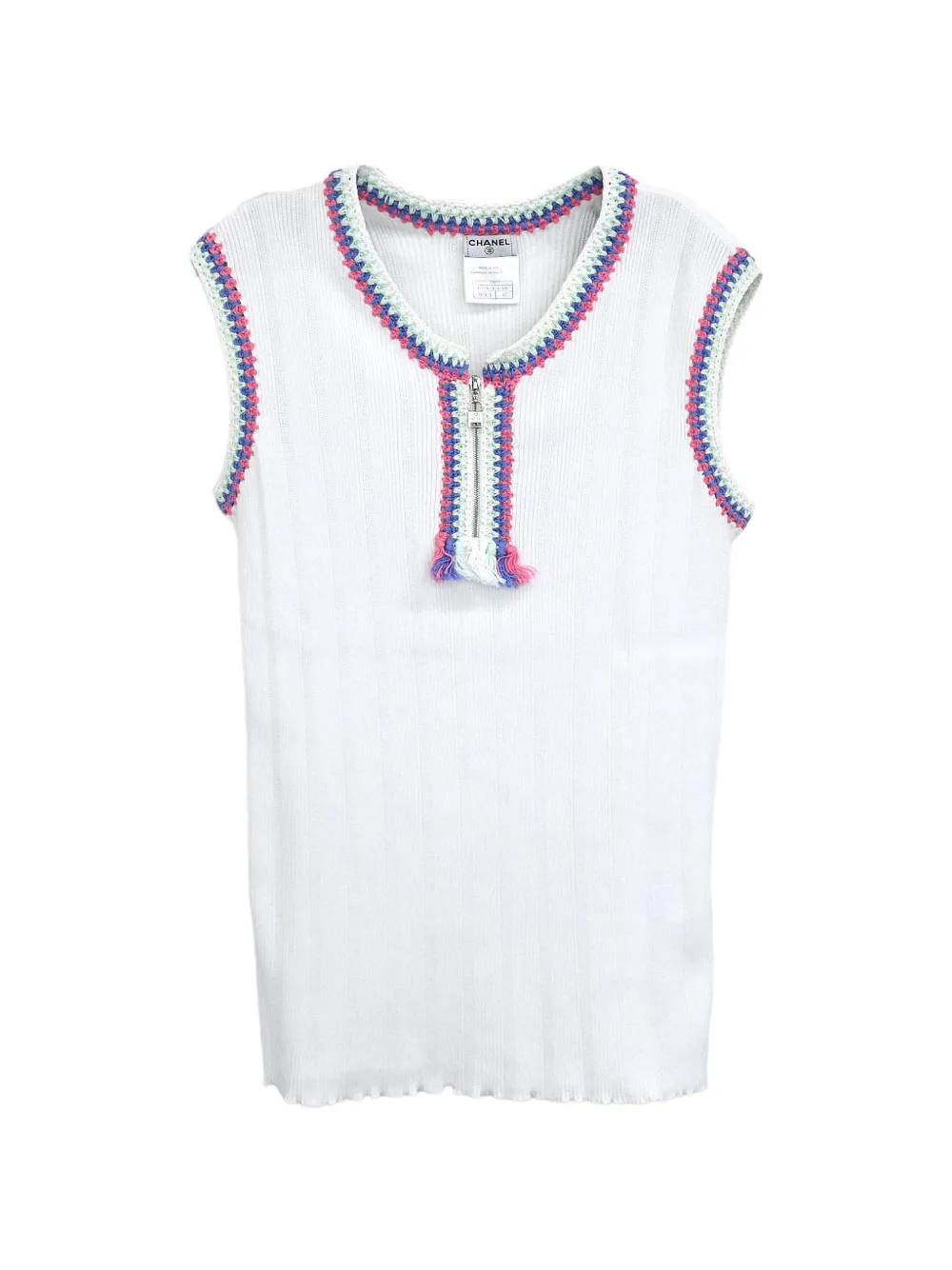 CHANEL Pre-Owned Top smanicato 2007 - Bianco