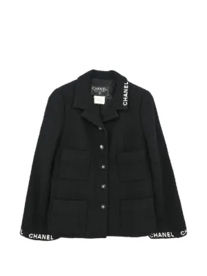 CHANEL Pre-Owned 1986 カメリア ツイードジャケット | ブラック