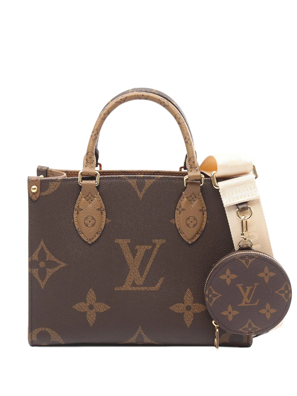 Louis Vuitton Pre-Owned 2021-2025 Monogram Reverse Giant OnTheGo PM satchel - Marrone