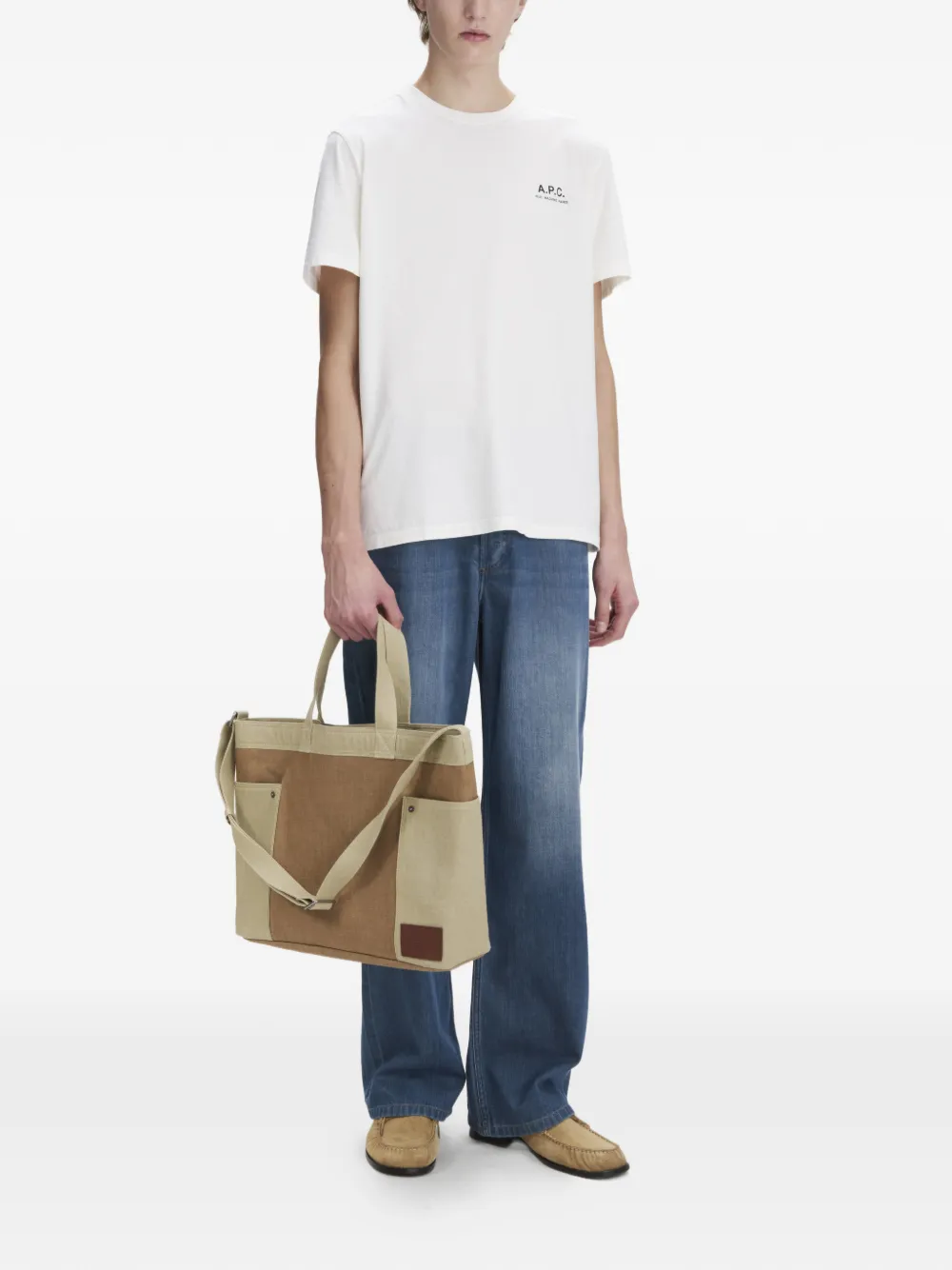 A.P.C. T-shirt met ronde hals Beige