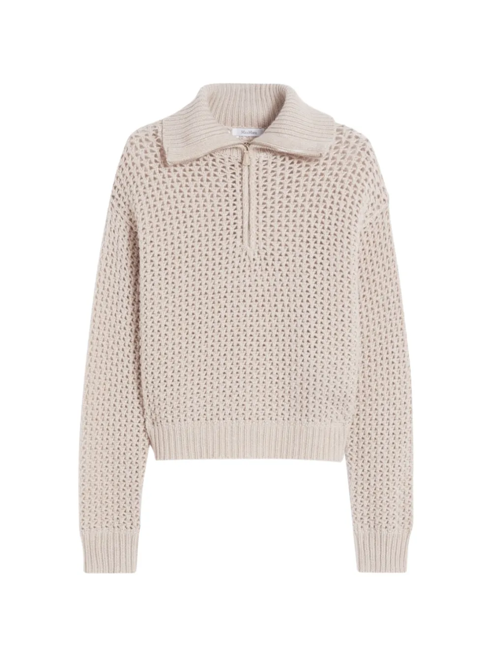 Max Mara zip-up open-knit polo shirt - Toni neutri