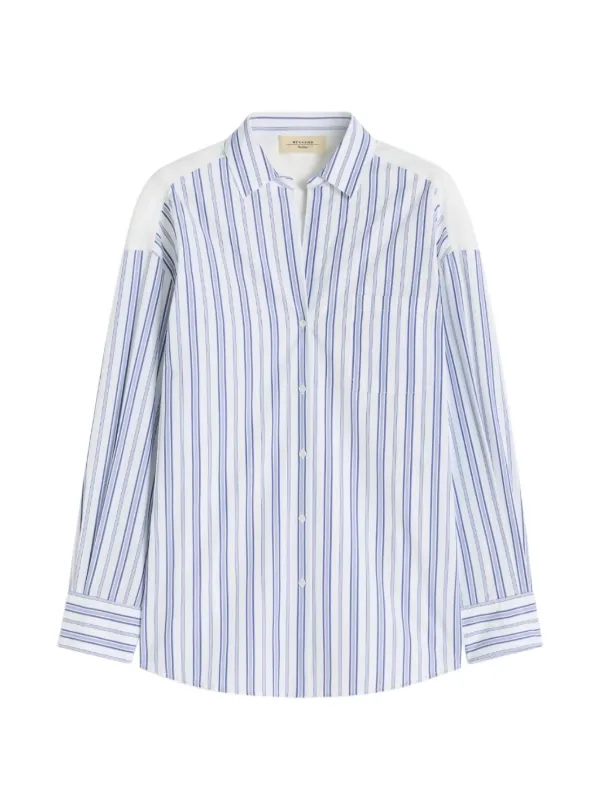 Weekend Max Mara アイレットレース ストライプ シャツ | ホワイト 