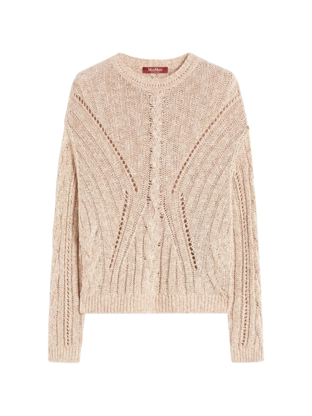 Max Mara Knitted Top Natural In Brown