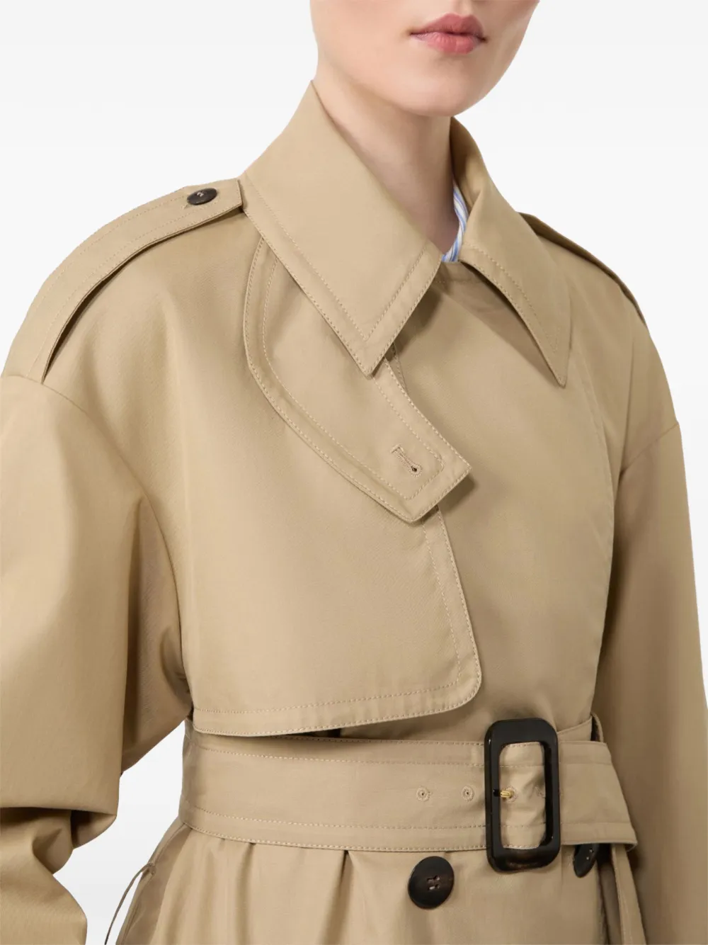  Max Mara Belted Cotton Trench Coat - Neutrals 