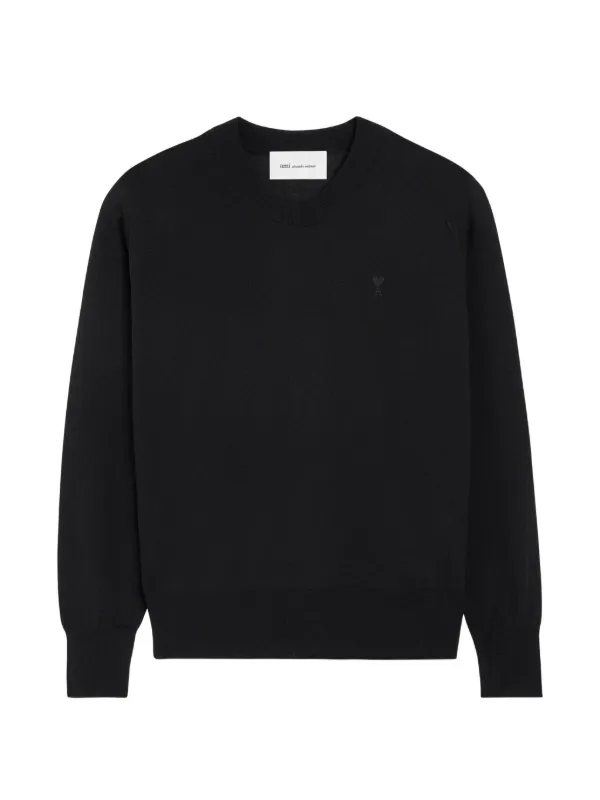 AMI Paris Ami De Coeur クルーネックセーター | ブラック | FARFETCH JP