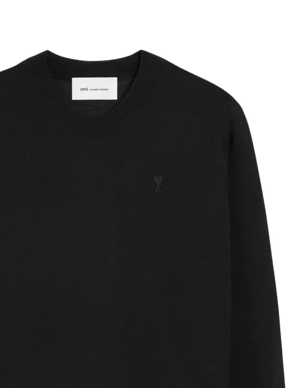 AMI Paris Ami De Coeur クルーネックセーター | ブラック | FARFETCH JP
