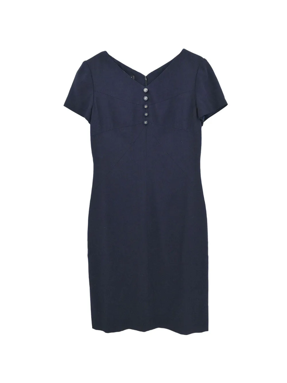 CHANEL Pre-Owned 1996 CC logo-button midi dress - Bleu CHANEL Pre-Owned 1996 CC logo-button midi dress - Bleu