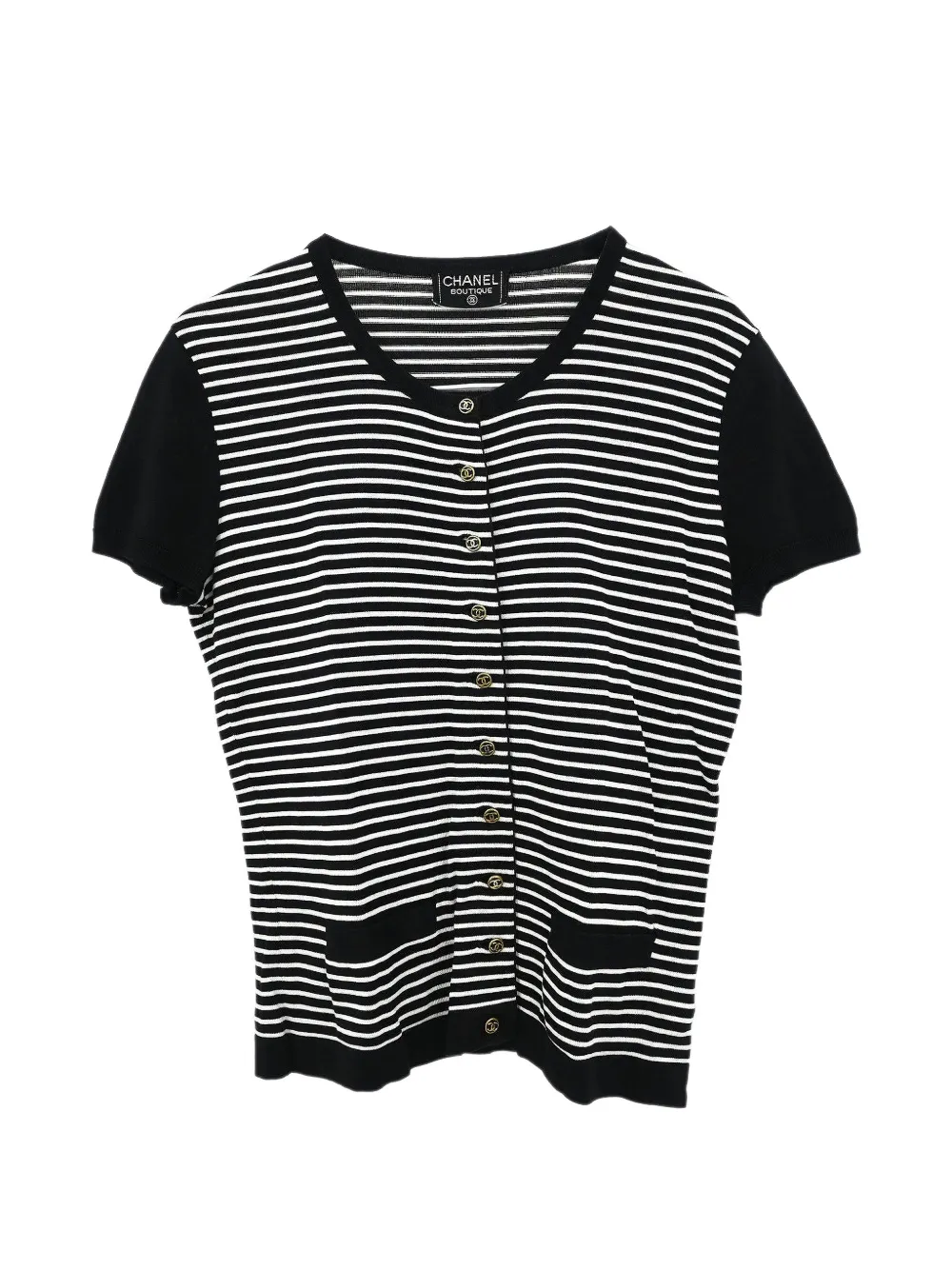 Pre-owned Chanel 1990-2000s Short-sleeve Cardigan In Black