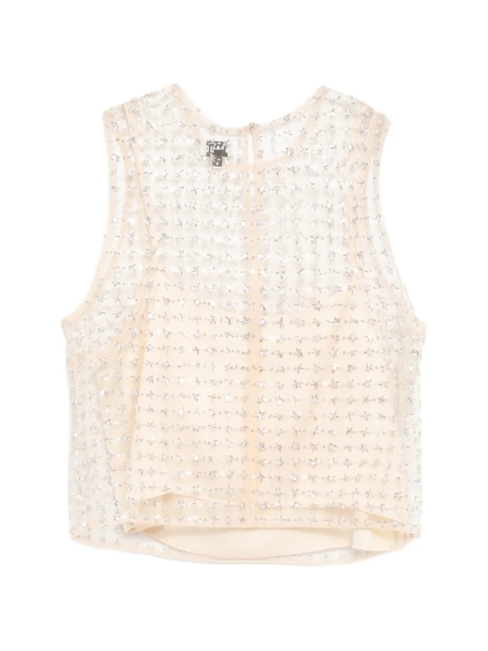  Staud Sequined Tulle Top - Neutrals 