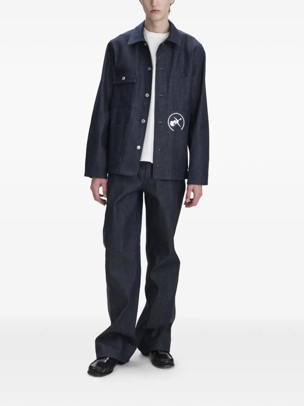 A.P.C. Shirtjack met logodetail en borstzak Blauw