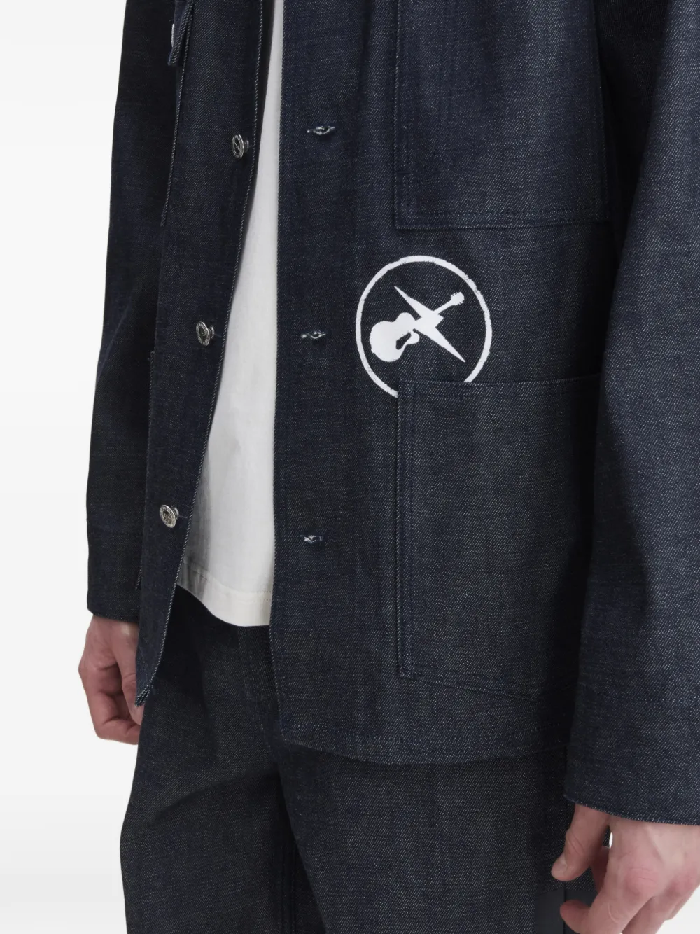 A.P.C. Shirtjack met logodetail en borstzak Blauw