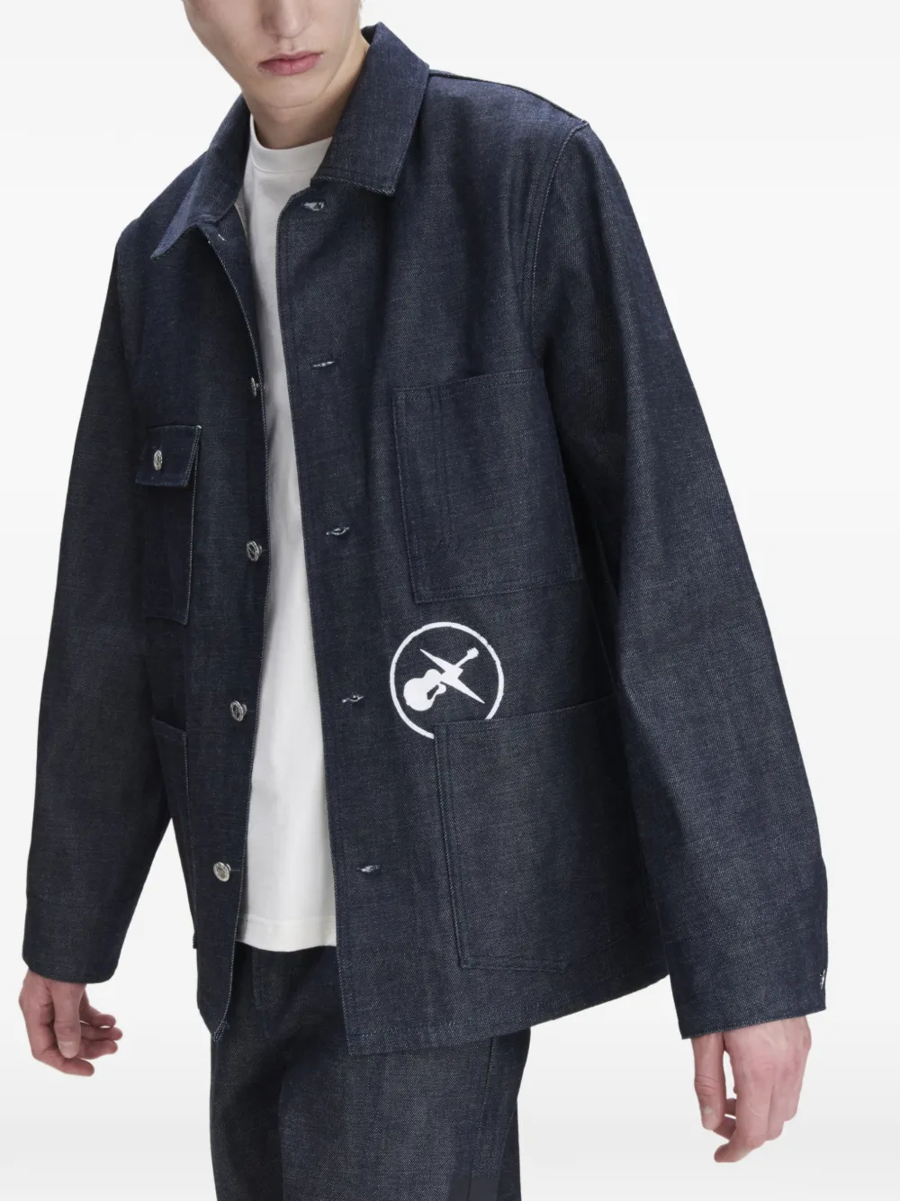 A.P.C. Shirtjack met logodetail en borstzak Blauw