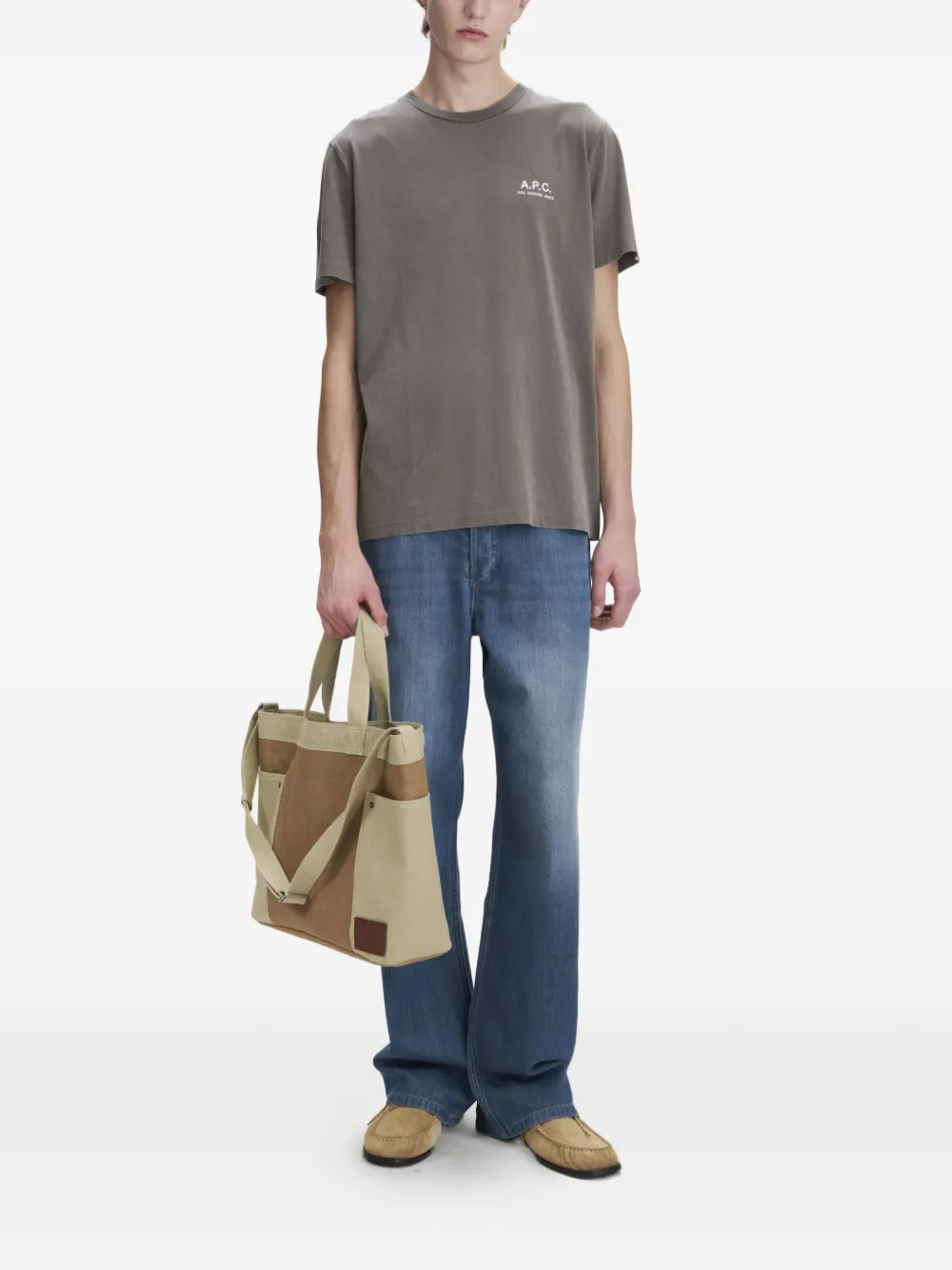 A.P.C. T-shirt met logoprint Grijs
