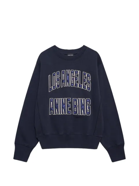 ANINE BING lettering-embroidered sweatshirt