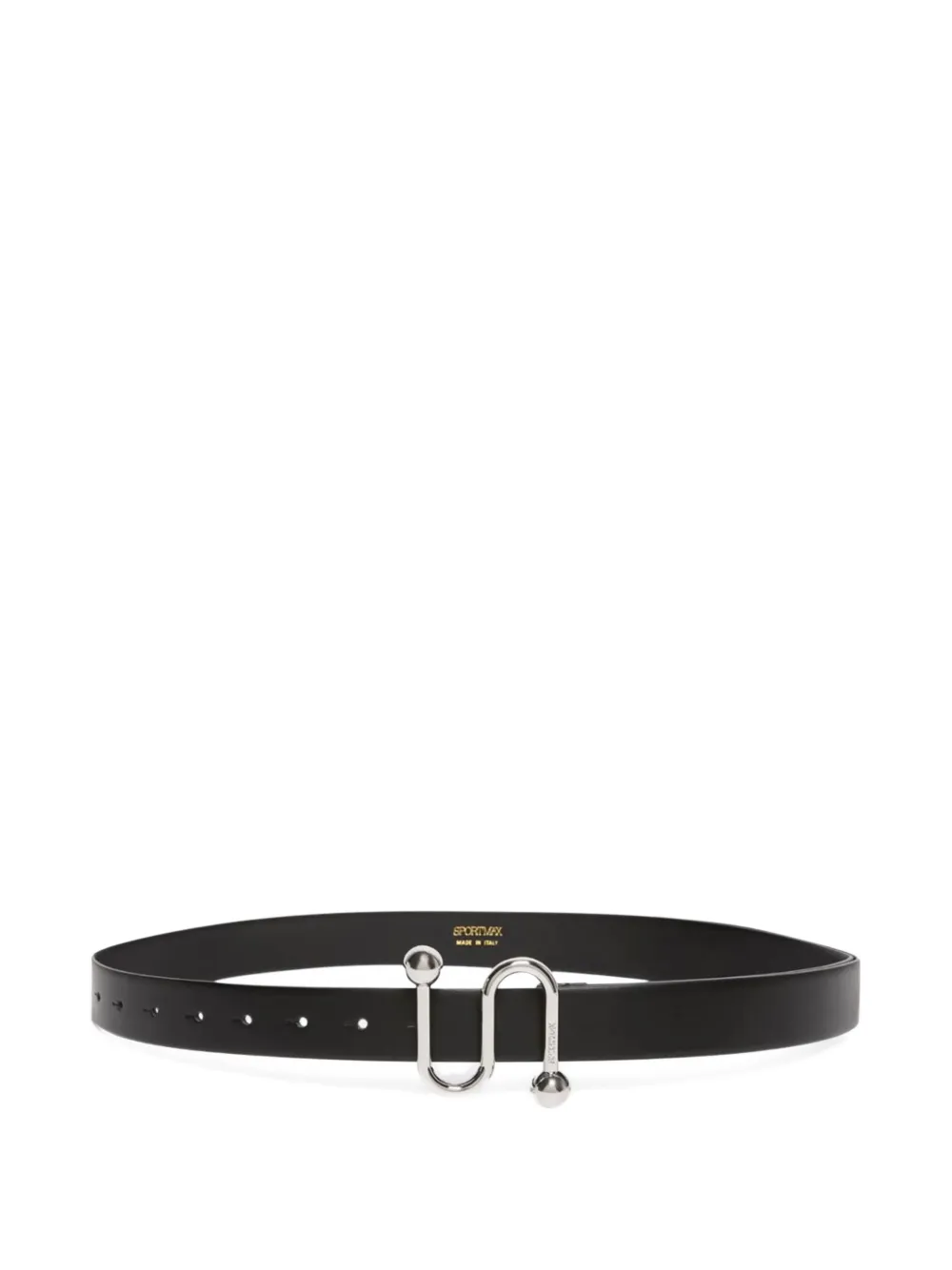 Max Mara metal trim leather belt - Nero