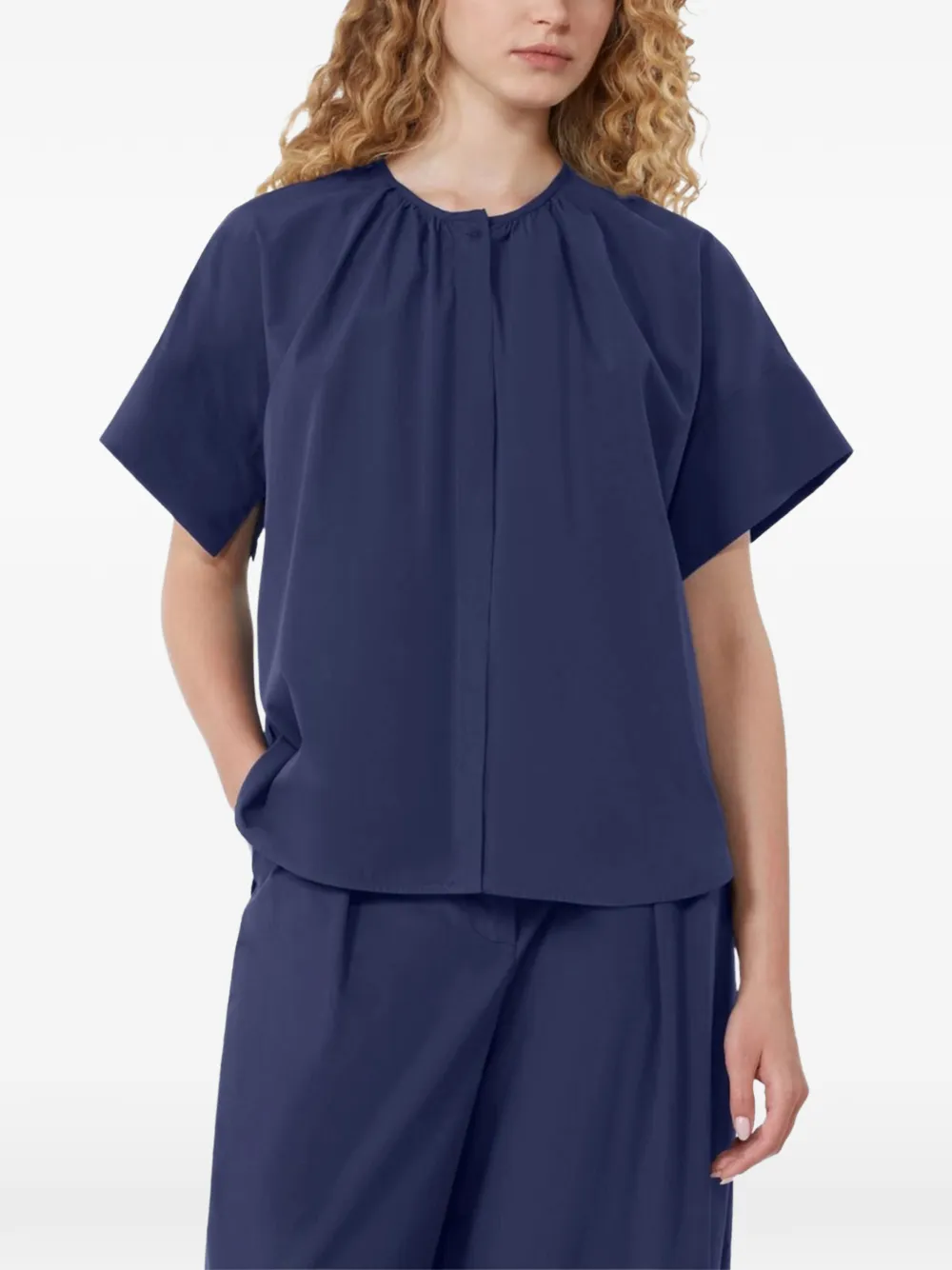  Weekend Max Mara Gathered Blouse - Blue 