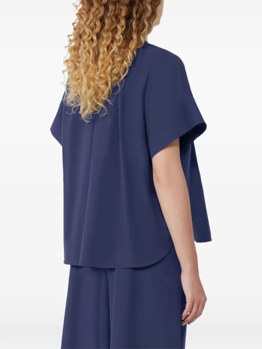  Weekend Max Mara Gathered Blouse - Blue 